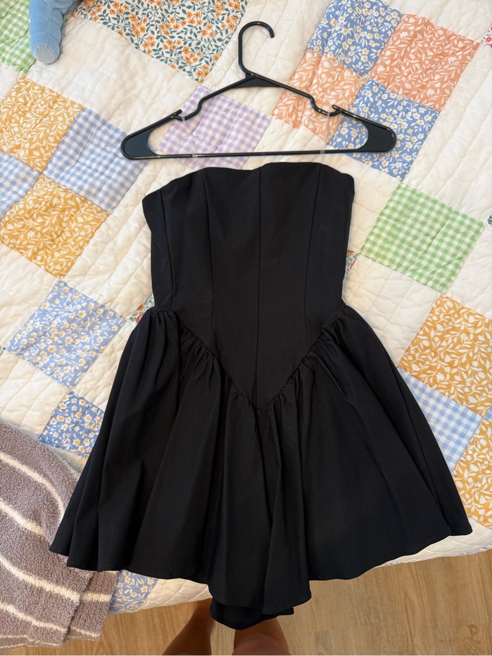 Strapless Black Fit-and-Flare Dress/romper